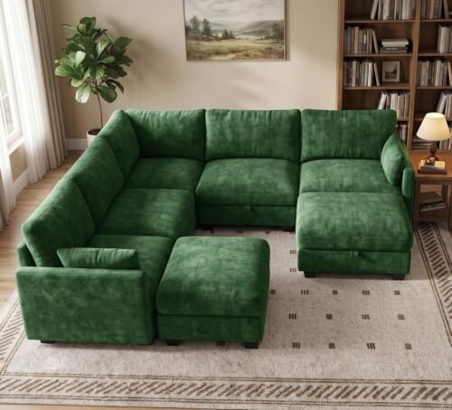 Large V-shaped Couch with Storage and Modular Sectional Sofa