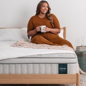 Leesa King Size Plus Hybrid Mattress, 13" CertiPUR-US Certified Foam, 120-Night Trial, Medium Firm Firmness, Designed for Plus Sized Sleepers